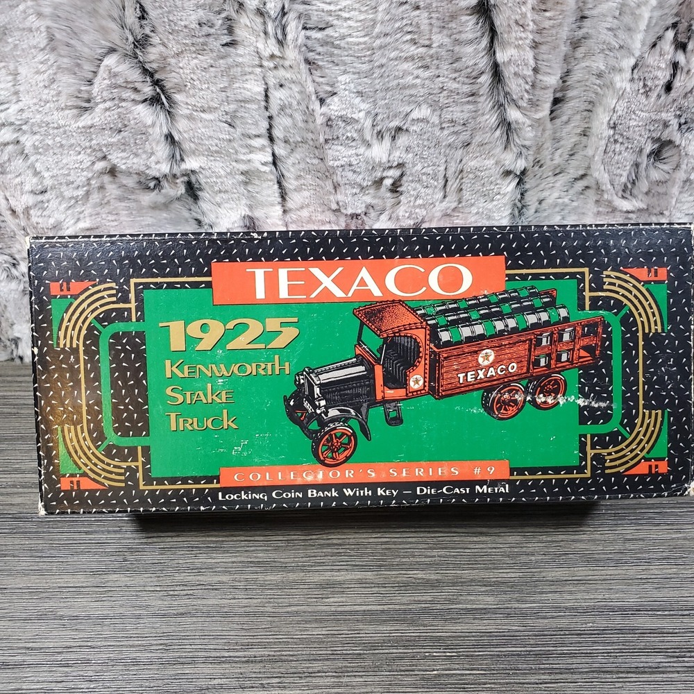 TEXACO 1925 KENWORTH STAKE TRUCK COIN BANK DIE CAST #9385 BY ERTL DATED 1992